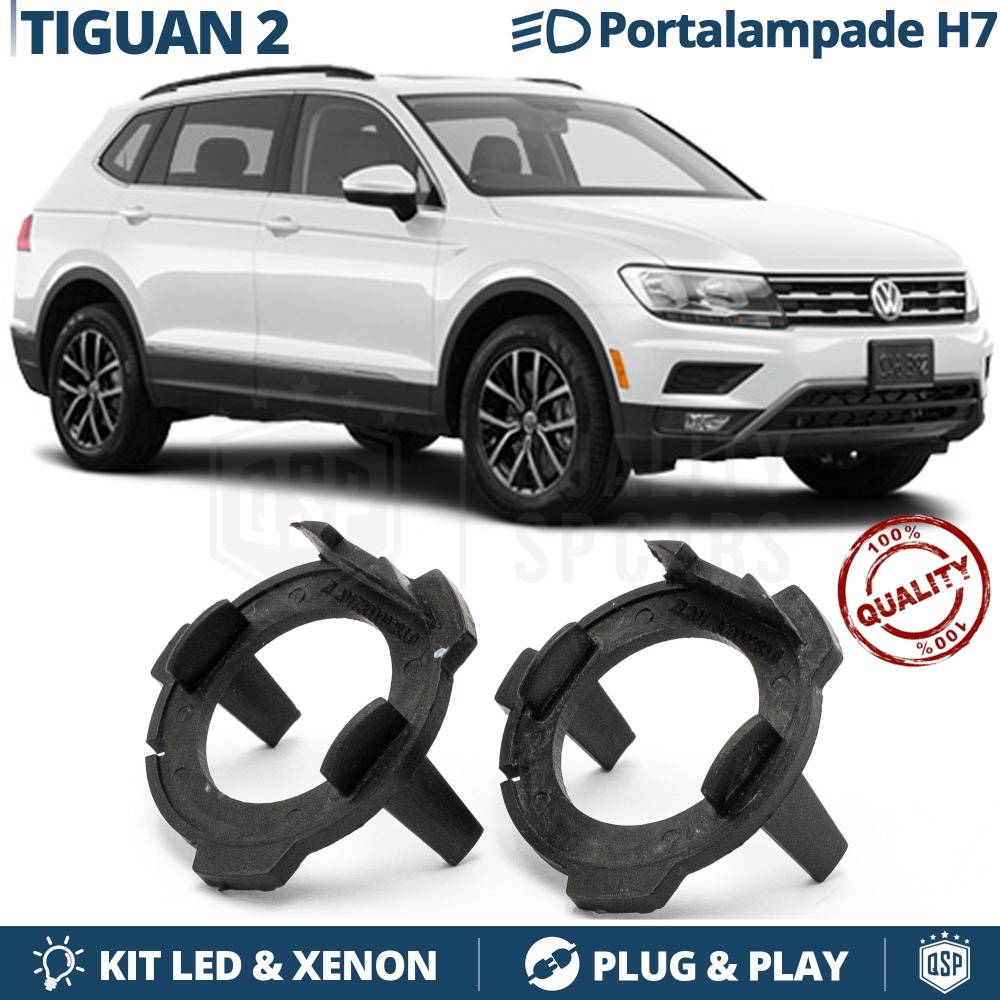 2 Adapters Bulbs Holder for LED KIT H7 Installation for VW Tiguan 2 (2016-)