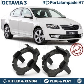 2x ADATTATORI Portalampada per montaggio KIT LED Xenon H7 per Skoda Octavia 3 (2012-)