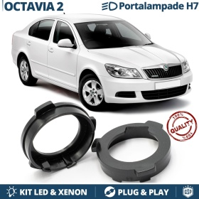 2x ADATTATORI Portalampada per montaggio KIT LED Xenon H7 per Skoda Octavia 2 (2004-2012)