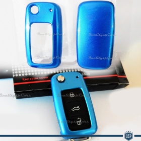 Blue Hard Remote Key Cover for VW SHARAN 7M Protector Shell Case in Thermal Abs