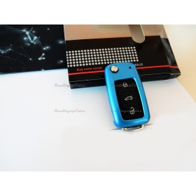 Blue Hard Remote Key Cover for VW SHARAN 7M Protector Shell Case in Thermal Abs