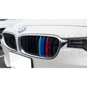 3x RIÑONES REJILLA M Sport en ABS para BMW SERIE 4 (F32 F33 F36) con 11 Bandas Verticales