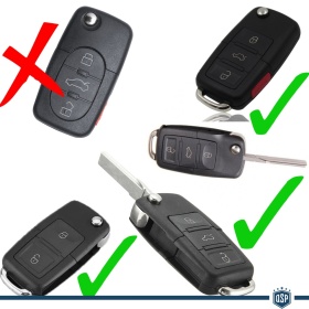 Black Hard Remote Key Cover for VW BORA Protector Shell Case in Thermal Abs