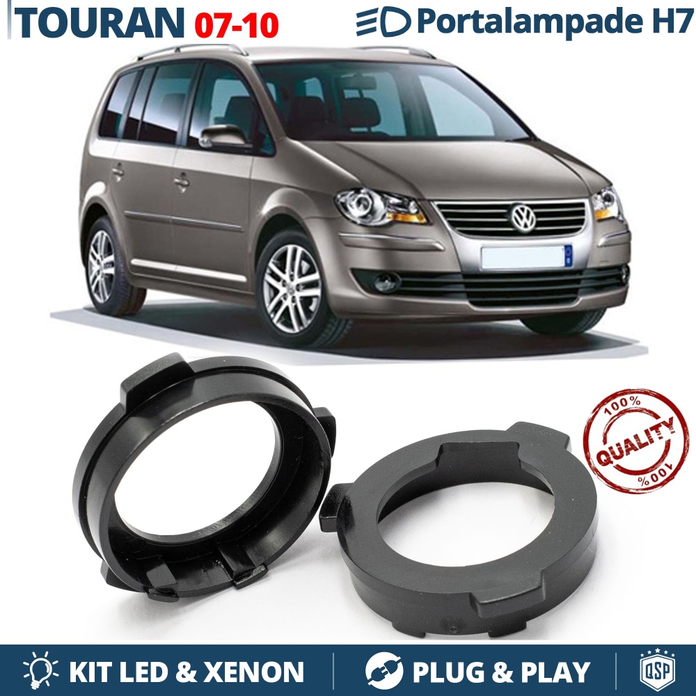 2X Adaptateurs Support Ampoules H7 pour VW Touran 1T Phase 2 (07-10) pour Installation KIT LED