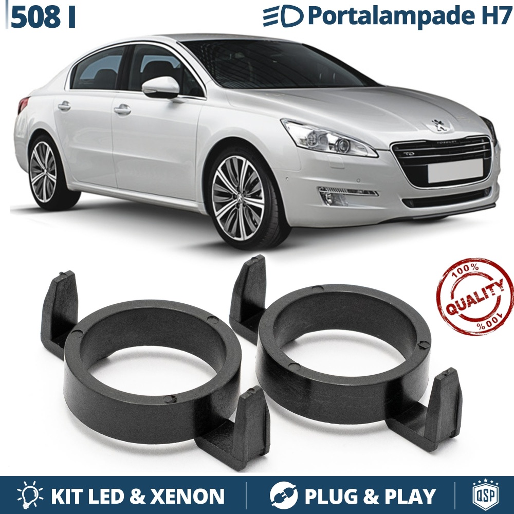 2 Adapters Bulbs Holder for LED KIT H7 Installation for PEUGEOT 508 I (2010-2018)