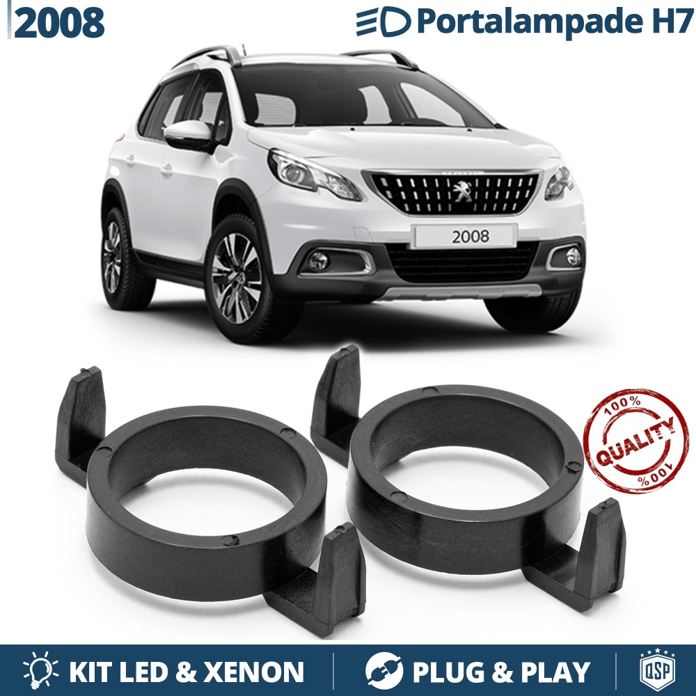 2X Scheinwerfer Lampe Halter Adapter KIT H7 LED-Halterung für PEUGEOT 2008 (2013-)