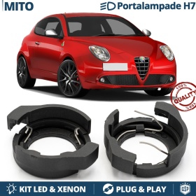 2x ADATTATORI Portalampada per montaggio KIT LED H7 per ALFA ROMEO MITO (2008-2018)