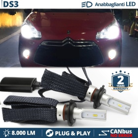 Kit LED H7 para Citroen DS3 Luces de Cruce CANbus | 6500K Blanco Frío 8000LM