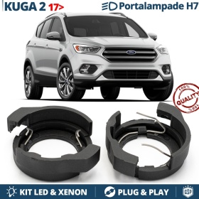 2x ADATTATORI Portalampada per montaggio KIT LED H7 per FORD KUGA II RESTYLING (2017-)