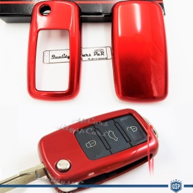 Red Hard Remote Key Cover for VW SHARAN 7M Protector Shell Case in Thermal Abs
