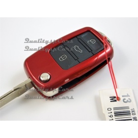 Red Hard Remote Key Cover for VW SHARAN 7M Protector Shell Case in Thermal Abs