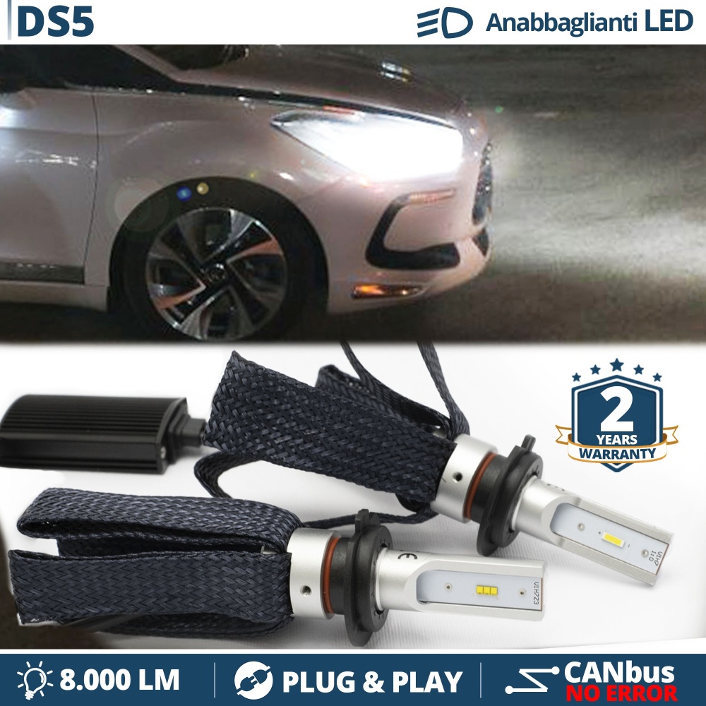Kit LED H7 para Citroen DS5 Luces de Cruce CANbus | 6500K Blanco Frío 8000LM
