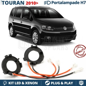 2X Adaptateurs Support Ampoules pour Installation KIT LED H7 pour VW TOURAN I PHASE 2 (2010-2015)