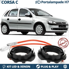 2X Adaptatores del Retenedor Soporte Bombilla para Montaje KIT LED H7 para OPEL CORSA C (2000-2006)