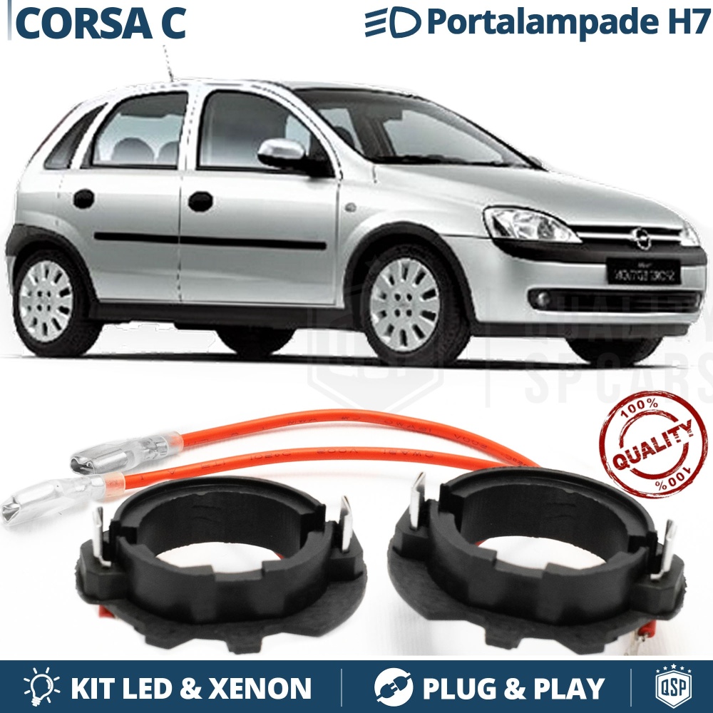 2X Adaptatores del Retenedor Soporte Bombilla para Montaje KIT LED H7 para OPEL CORSA C (2000-2006)