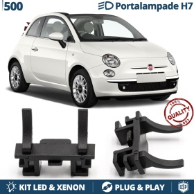 2 Adapters Bulbs Holder for LED KIT H7 Installation for FIAT 500 (2007-)