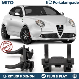2x ADATTATORI Portalampada per montaggio KIT LED H7 per ALFA ROMEO MITO (2008-2018)