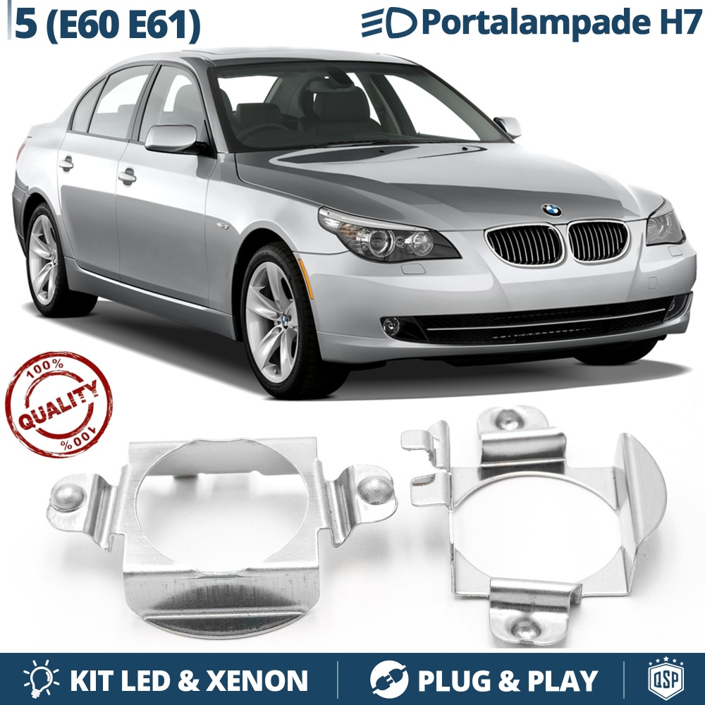 2 Adapters Bulbs Holder for LED KIT H7 Installation for BMW 5 SERIES E60 E61 (2003-2010)