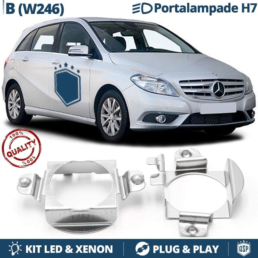 2X Adaptatores del Retenedor Soporte Bombilla para Montaje KIT LED H7 para MERCEDES CLASSE B W246 (2011-2019)