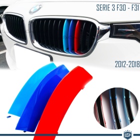 3x RIÑONES REJILLA en colores M Sport para BMW SERIE 3 F30 F31 con 11 Bandas Verticales