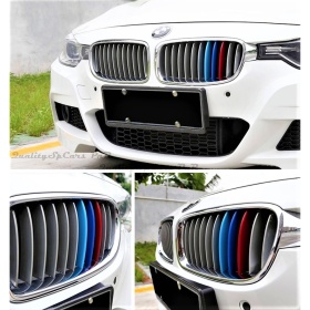 3x RIÑONES REJILLA en colores M Sport para BMW SERIE 3 F30 F31 con 11 Bandas Verticales