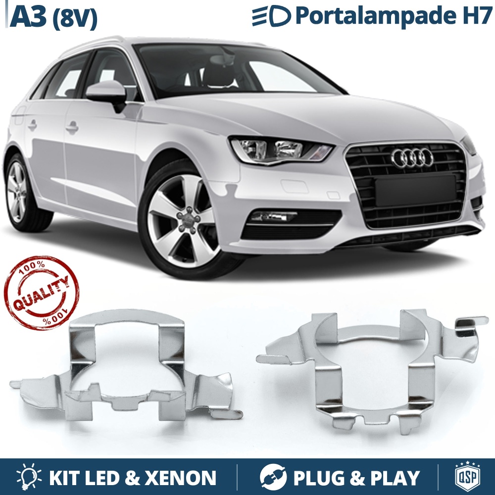 2x ADATTATORI Portalampada per montaggio KIT LED H7 per AUDI A3 8V (2012-) 2x ADATTATORI Portalampada per montaggio KIT LED H7 per AUDI A3 8V (2012-)