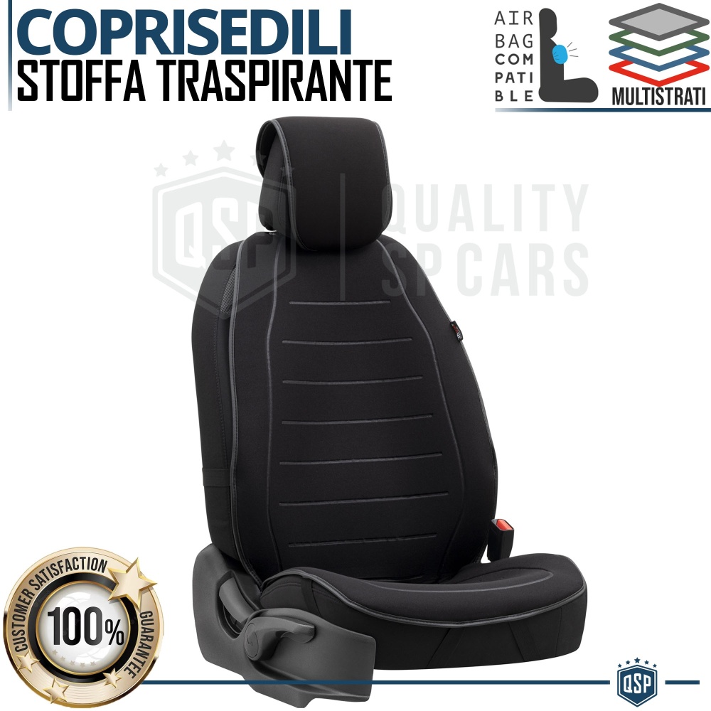FUNDA ASIENTO Coche Universal ANTI SUDOR en Tejido Transpirable Negro | Asiento Delantero, Uso Profesional