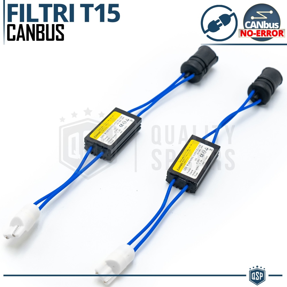 X2 Resistencias CANbus T15 W16W para Bombillas Led | Decoddificador Anti Error, Anti Parpadeo
