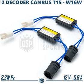 X2 Resistencias CANbus T15 W16W para Bombillas Led | Decoddificador Anti Error, Anti Parpadeo