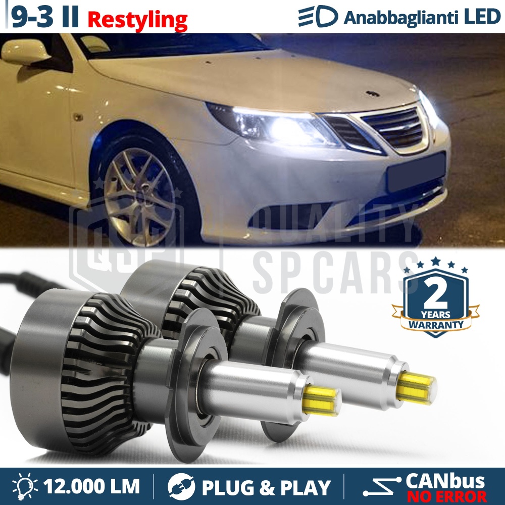 Kit LED H7 para Saab 9-3 2 Facelift, 9-3X Luces de Cruce | Bombillas Led Canbus 6500K 12000LM