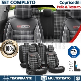 FUNDAS ASIENTOS para SUZUKI Swift COMPLETOS, OtoM GTI Sports en Cuero Pu y Tela a Cuadros | Certificados TÜV
