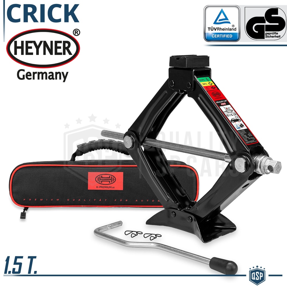 Gato para Coche PROFESSIONAL Portátil Elevador Heyner GERMANY | Capacidad 1.5T | Aprobado por TÜV GS