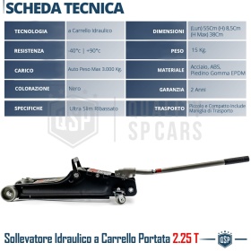 Gato Coche PROFESSIONAL con CARRO BAJO | Elevador Hidráulico Heyner GERMANY | 2.2T Máx