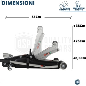Gato Coche PROFESSIONAL con CARRO BAJO | Elevador Hidráulico Heyner GERMANY | 2.2T Máx