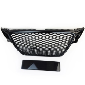 Parrilla REJILLA Delantera para AUDI A4 B8 Allroad (09-11) | Nido de Abeja, Negro Brillante