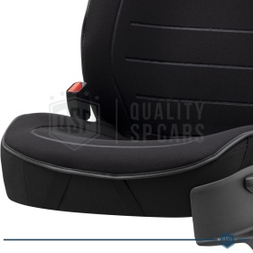 FUNDA ASIENTO Apto para Asiento SEAT | ANTI SUDOR en Tejido Transpirable Negro | Asiento Delantero, Uso Profesional