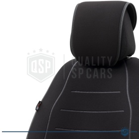 FUNDA ASIENTO Apto para Asiento SSANGYONG | ANTI SUDOR en Tejido Transpirable Negro | Asiento Delantero, Uso Profesional