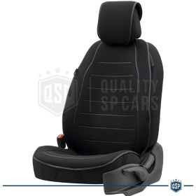 FUNDA ASIENTO Apto para Asiento SSANGYONG | ANTI SUDOR en Tejido Transpirable Negro | Asiento Delantero, Uso Profesional
