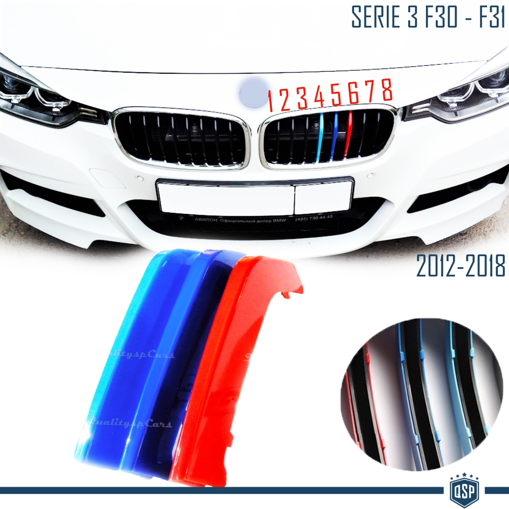 3x RIÑONES REJILLA en ABS en colores M Sport para BMW SERIE 3 F30 F31 REJILLA A 8 BANDAS