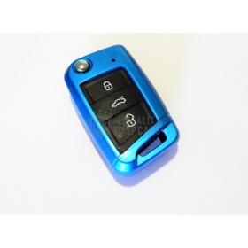 Funda Rígida Llave Mando Azul para Skoda RAPID Carcasa Protectora en Abs Térmico