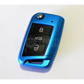 Funda Rígida Llave Mando Azul para Skoda RAPID Carcasa Protectora en Abs Térmico