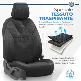 FUNDAS DE ASIENTO para Ford Mondeo, COMPLETO Delantero + Trasero en Tejido Transpirable | Certificados TÜV