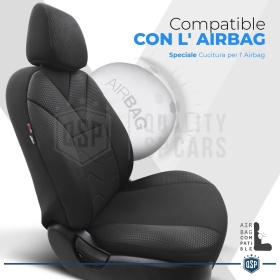 FUNDAS DE ASIENTO para Isuzu D-Max, COMPLETO Delantero + Trasero en Tejido Transpirable | Certificados TÜV