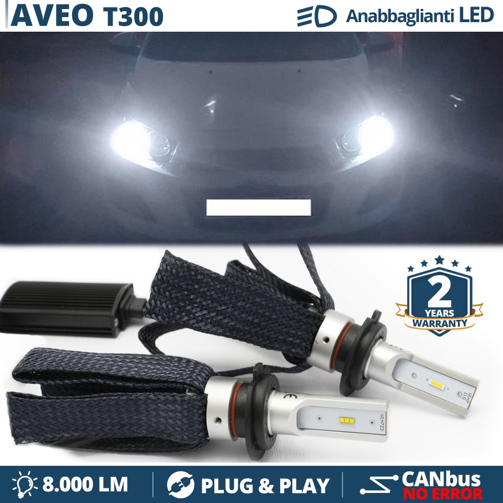 Kit LED H7 para Chevrolet Aveo 2 Luces de Cruce CANbus | 6500K Blanco Frío 8000LM