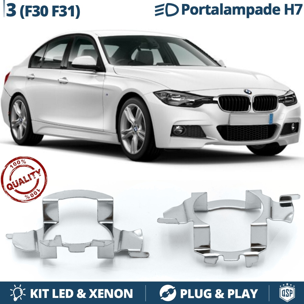 2X Adaptatores del Retenedor Soporte Bombilla para Montaje KIT LED H7 para BMW SERIE 3 F30/ F31 (2012-2018)