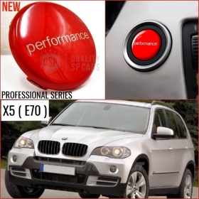 TASTO PULSANTE D'ACCENSIONE MOTORE "PERMORNANCE" ROSSO IN ABS PER BMW SERIE X5 E70 Antigraffio NO IMPRONTA
