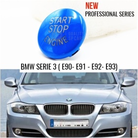 TASTO PULSANTE D'ACCENSIONE MOTORE "START STOP ENGINE" BLU IN ABS PER BMW SERIE 3 E90 E91 E92 E93 Antigraffio NO IMPRONTA