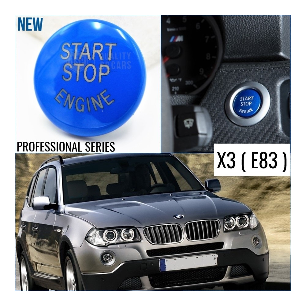TASTO PULSANTE D'ACCENSIONE MOTORE "START STOP ENGINE" BLU IN ABS PER BMW SERIE X3 E83 Antigraffio NO IMPRONTA TASTO PULSANTE D'ACCENSIONE MOTORE "START STOP ENGINE" BLU IN ABS PER BMW SERIE X3 E83 Antigraffio NO IMPRONTA