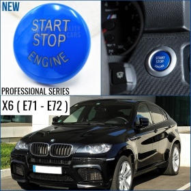 LLAVE BOTÓN DE ENCENDIDO DEL MOTOR AZUL "START STOP ENGINE" EN ABS PARA BMW SERIE X6 E71 E72 , ANTICHUADO NO HUELLAS