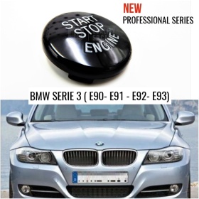 LLAVE BOTÓN DE ENCENDIDO DEL MOTOR NEGRO "START STOP ENGINE" EN ABS PARA BMW SERIE 3 E90 E91 E92 E93 , ANTICHUADO NO HUELLAS
